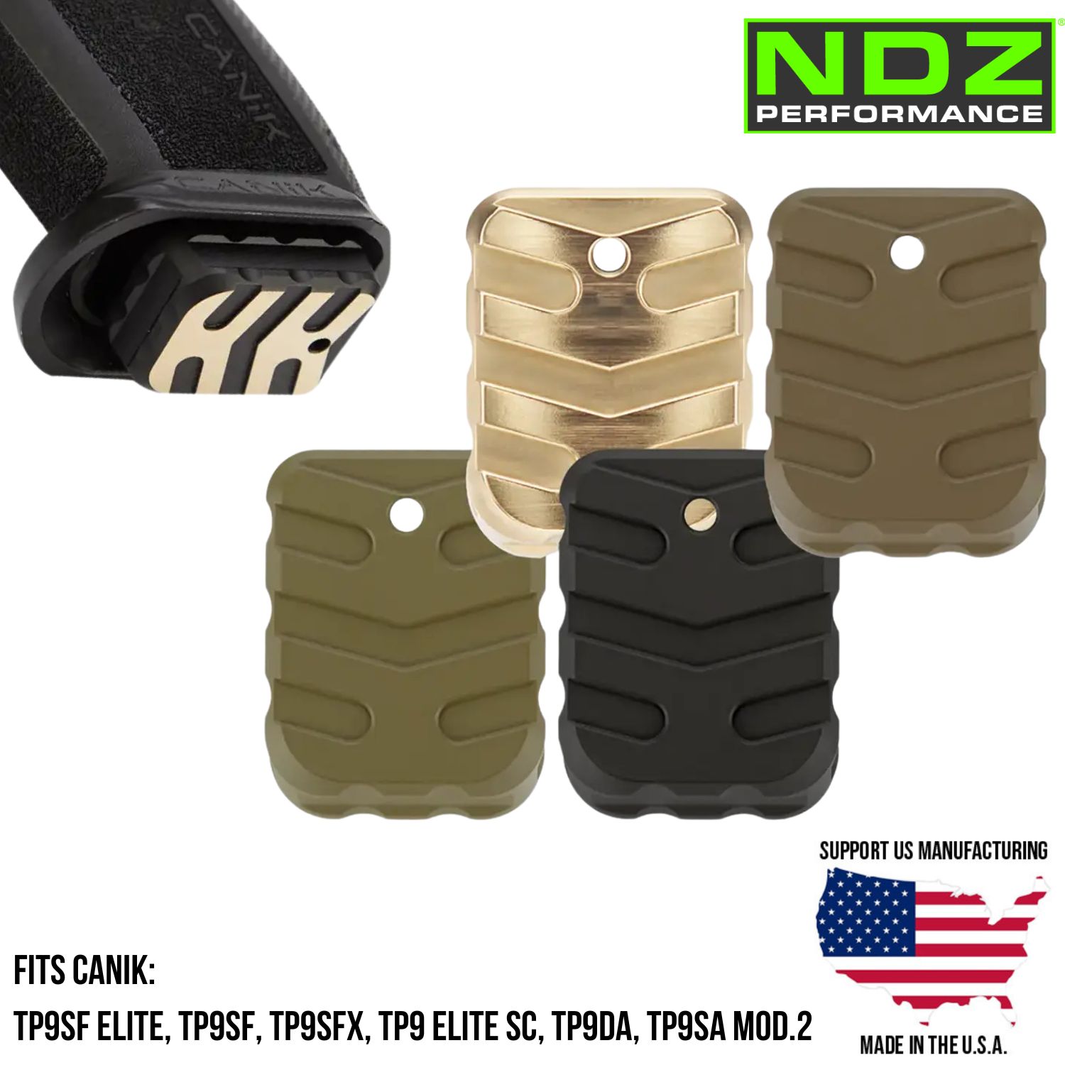 NDZ Canik TP9 TP9SF Elite Brass Heavy Weight Magazine Base Plate