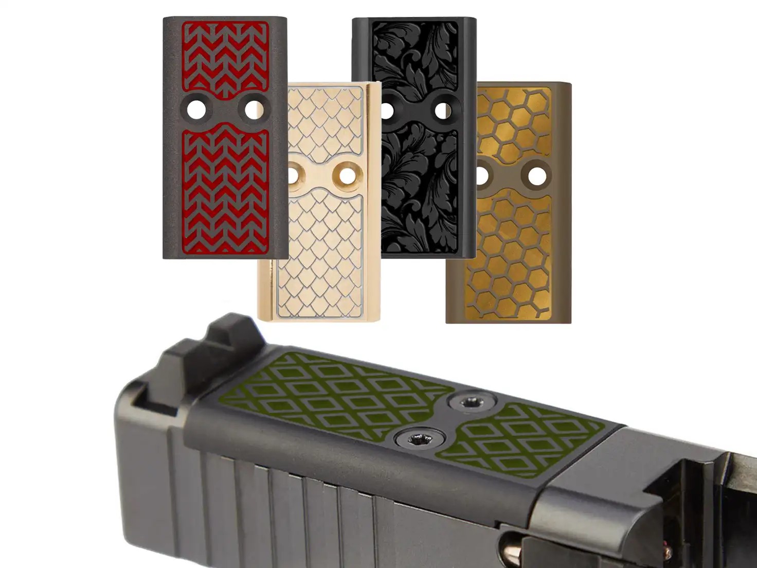 NDZ Optic Cover Plate Weighted Brass Engraved Fits Glock 17 19 45
