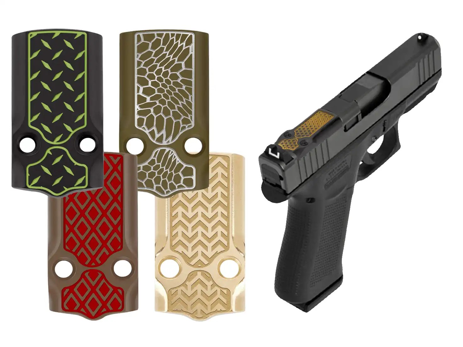 NDZ Glock 43X 48 MOS Cut Slimline Brass Optic Sight Cover Plate