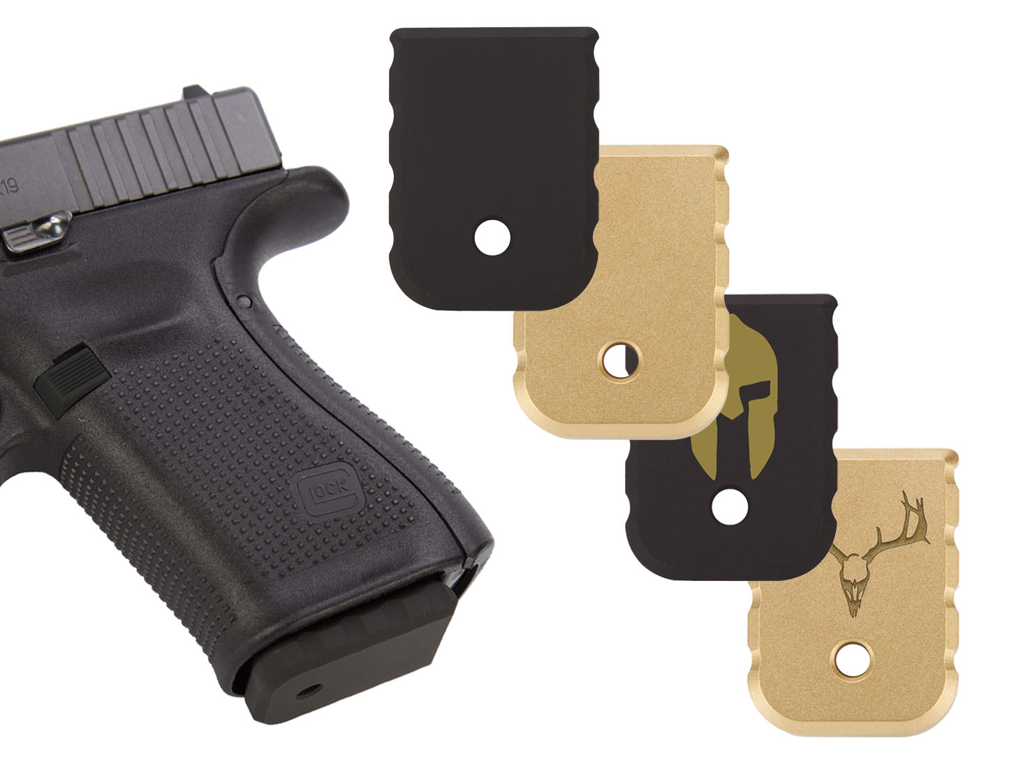 NDZ Glock 17 19 26 Gen 1-4 Brass Magazine Base Plate Heavy Weight
