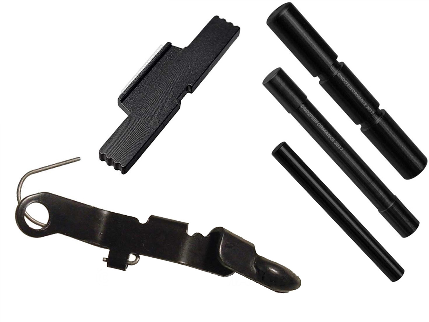 NDZ Glock 19 Gen 1-3 Extended Control Kit ESLL Pins Ghost Bullet Slide ...