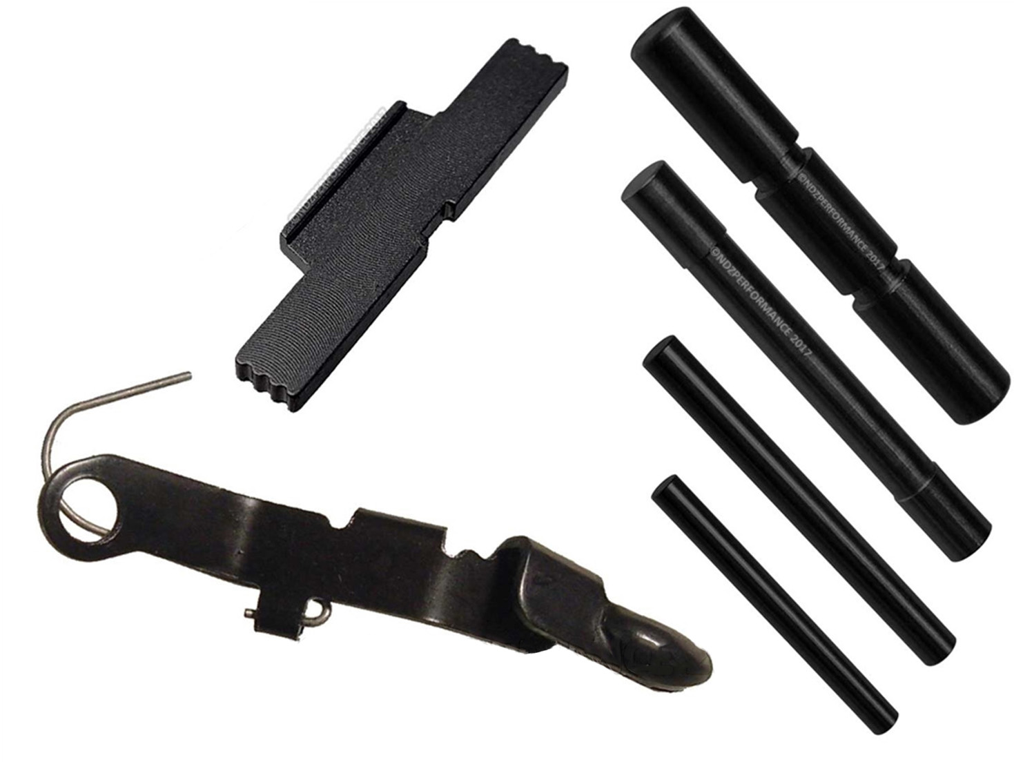 NDZ Glock 19 Gen 4 Extended Control Kit ESLL Pins Ghost Bullet Slide ...