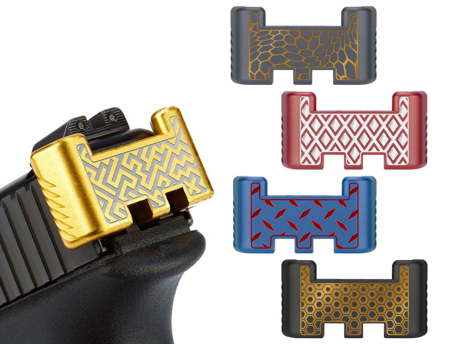 NDZ Slide Racker Back Plate for Glock Gen 1-5 Purple Aluminum