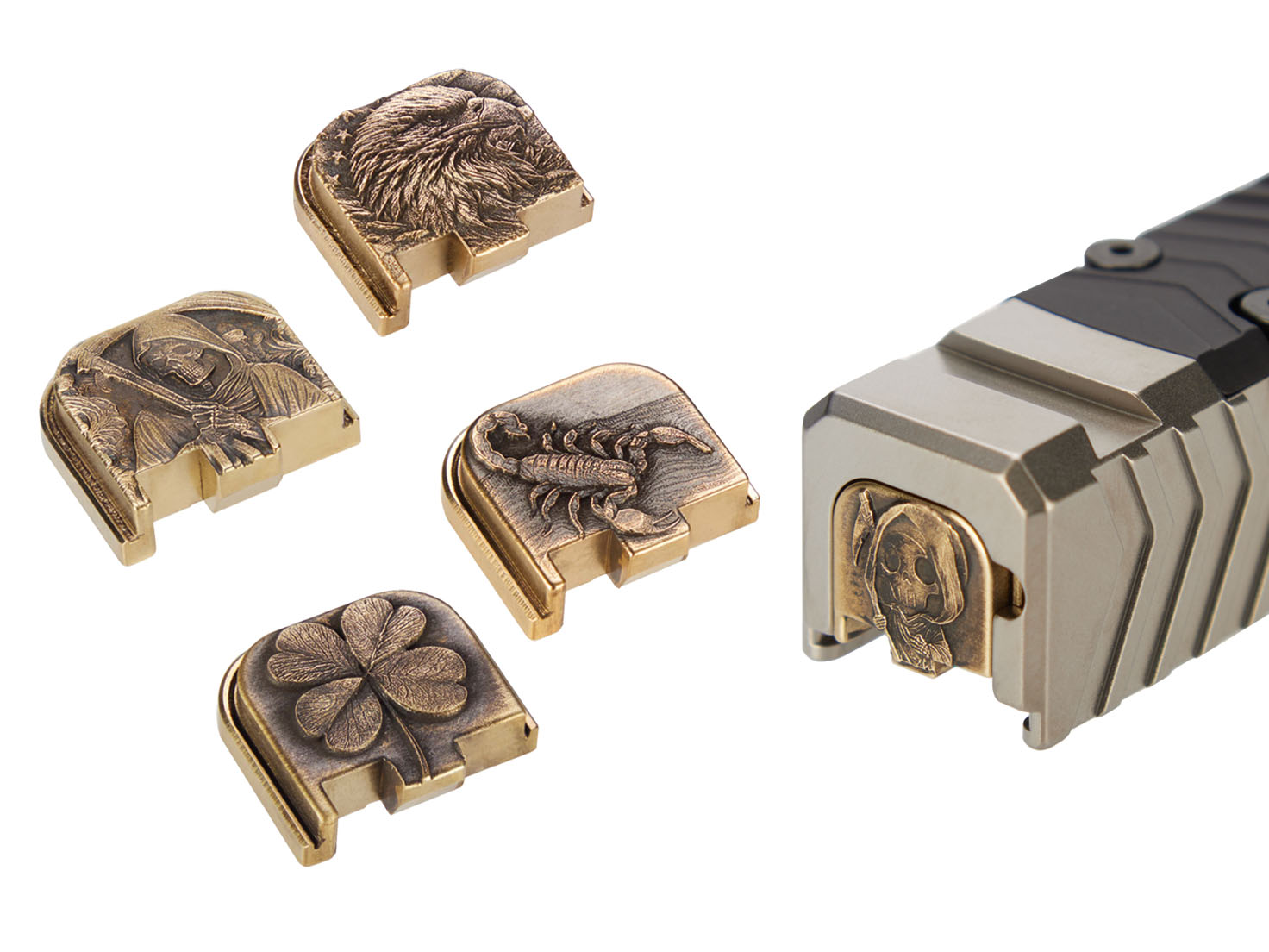 NDZ Brass 3D Glock 43 43X 48 Engraved Eagle US Flag Slide Cover