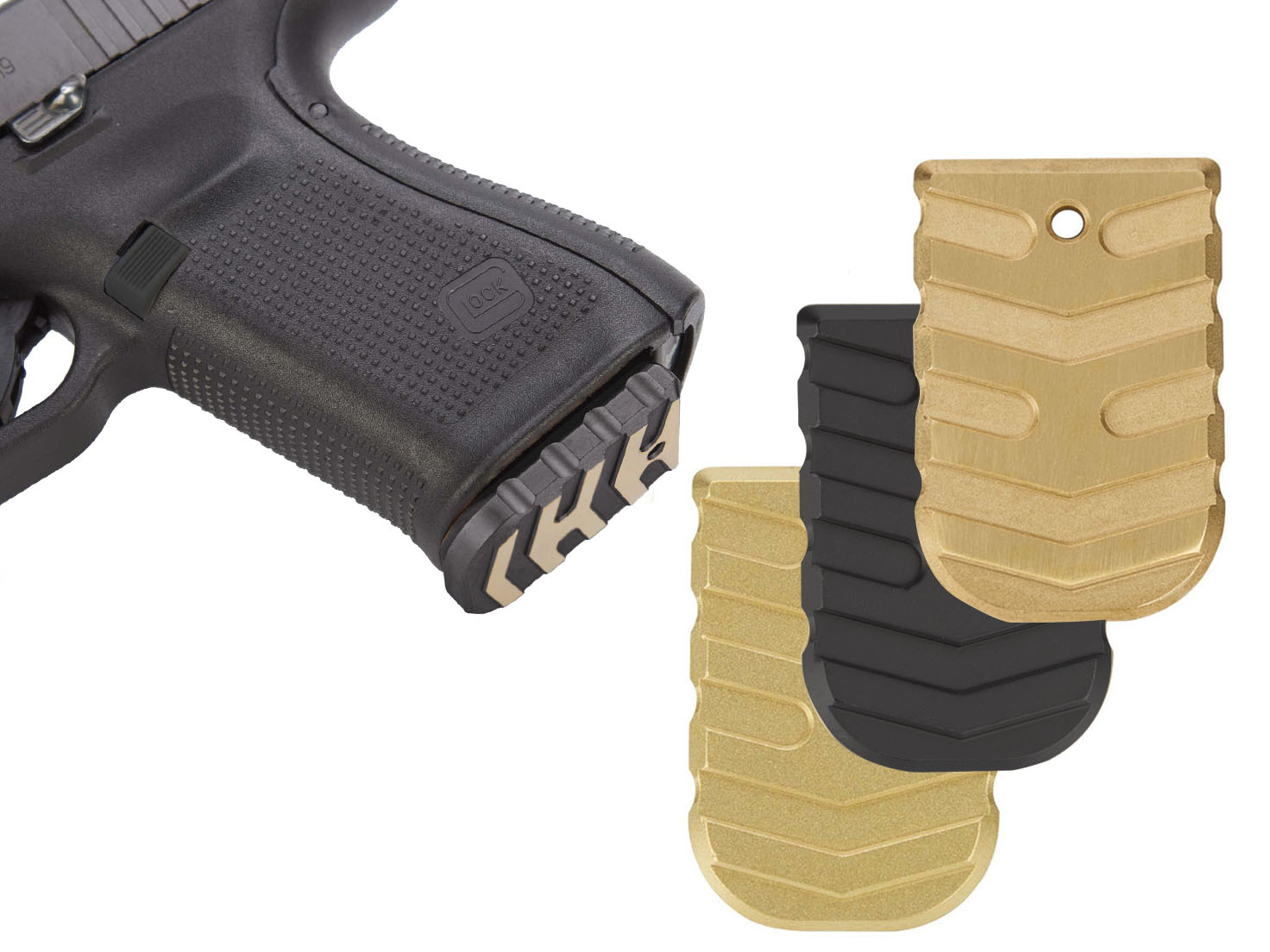 NDZ Glock 17 19 45 Gen 5 Brass Cerakote Magazine Base Plate Heavy