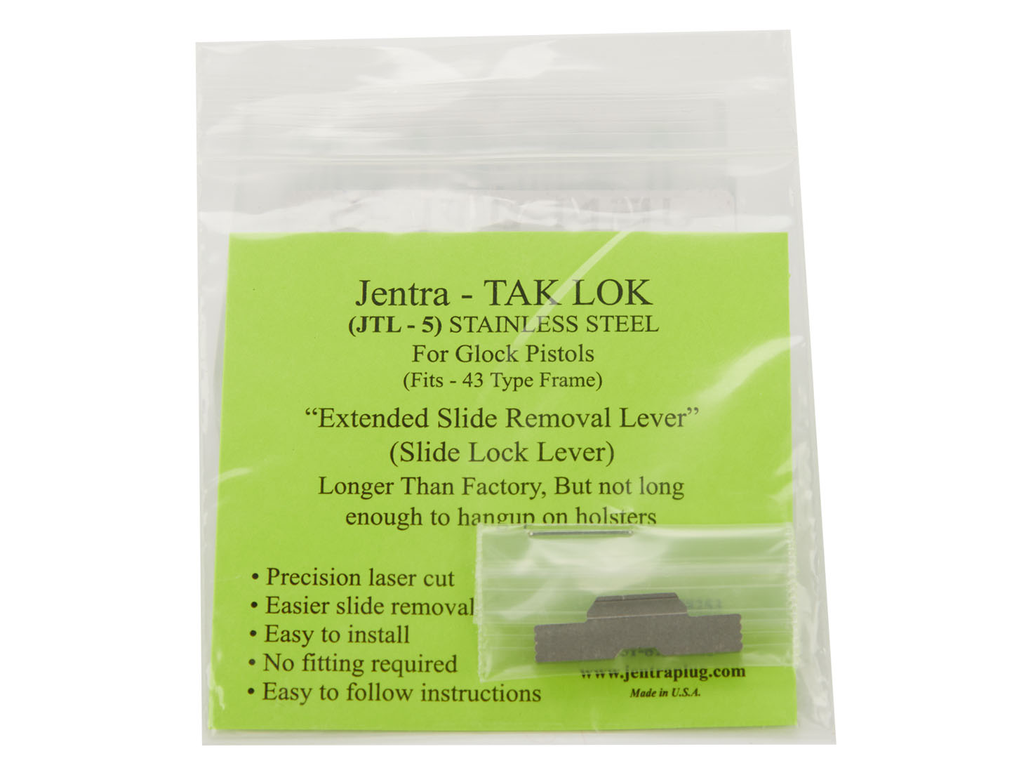 Jentra Glock 43X 48 43 42 Extended Slide Lock Lever Tak Lok ESLL Steel ...