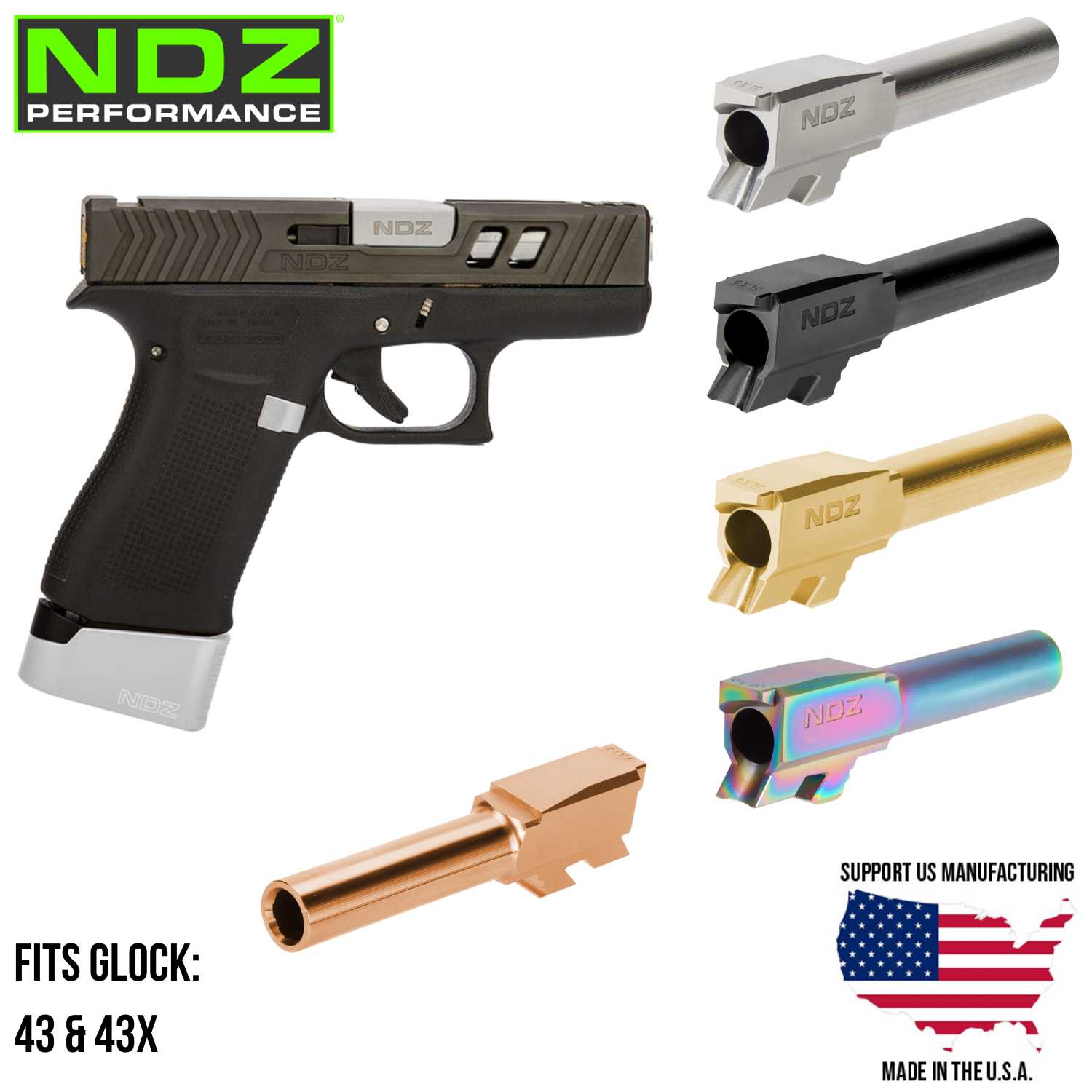 NDZ Glock 43 43X Barrel 3.41