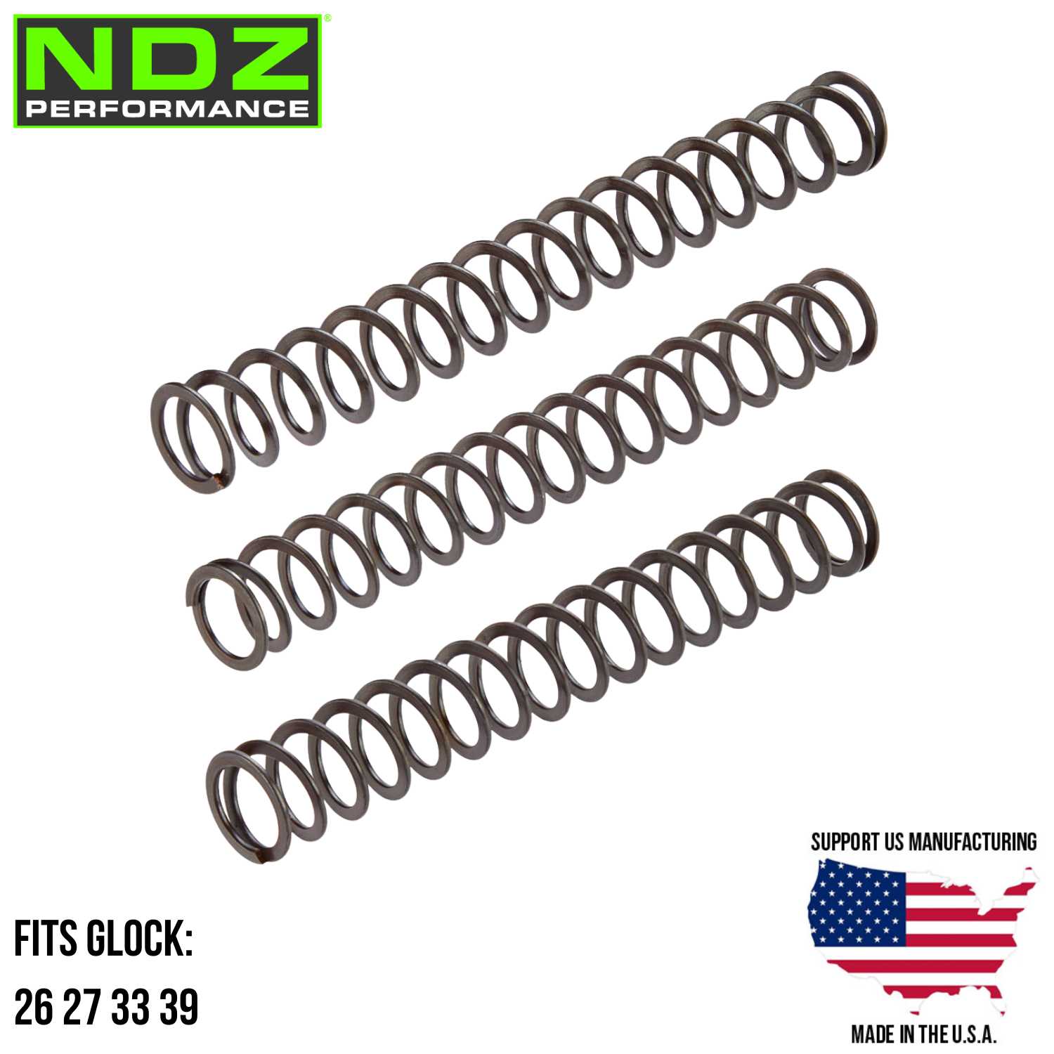 ISMI Glock 26 27 33 39 Recoil Springs Chrome Silicon 15lb 17lb