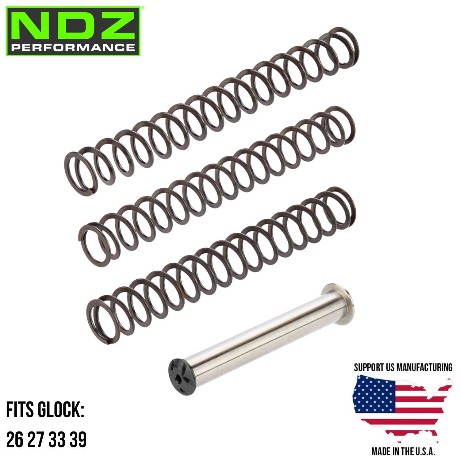 NDZ Glock 26 27 33 39 Heavyweight Stainless Steel Guide Rod