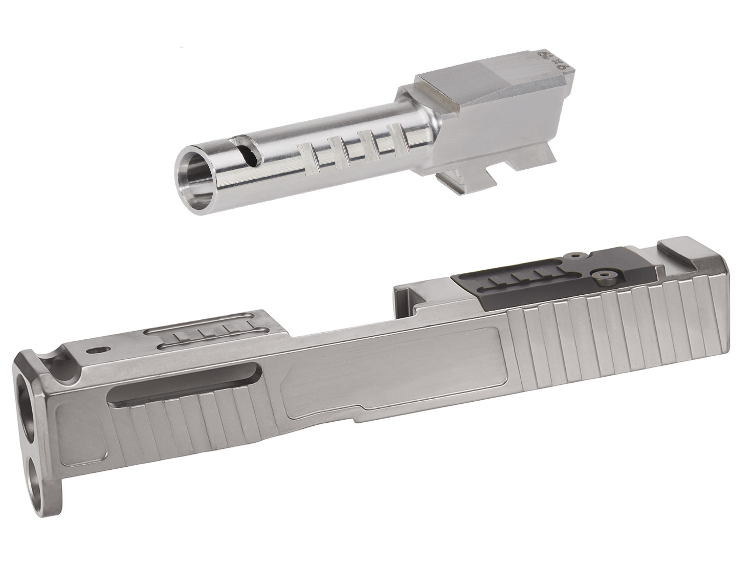 NDZ Glock 43 43X Stainless Steel Ported Slide Barrel Bundle RMSC PVD ...