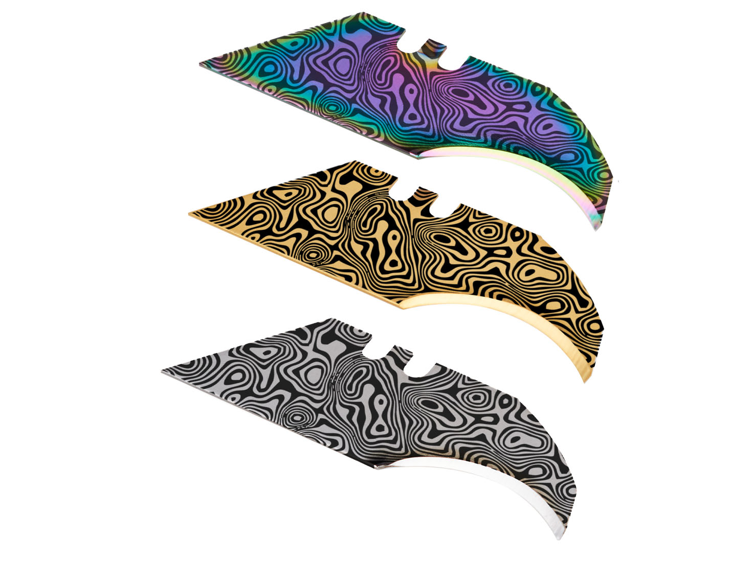 Utility Knife Concave Blades Custom Engraved Box Cutter Steel Blade Pack - Picture 11 of 22