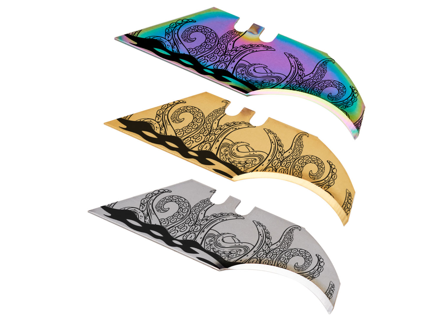 Utility Knife Concave Blades Custom Engraved Box Cutter Steel Blade Pack - Picture 13 of 22