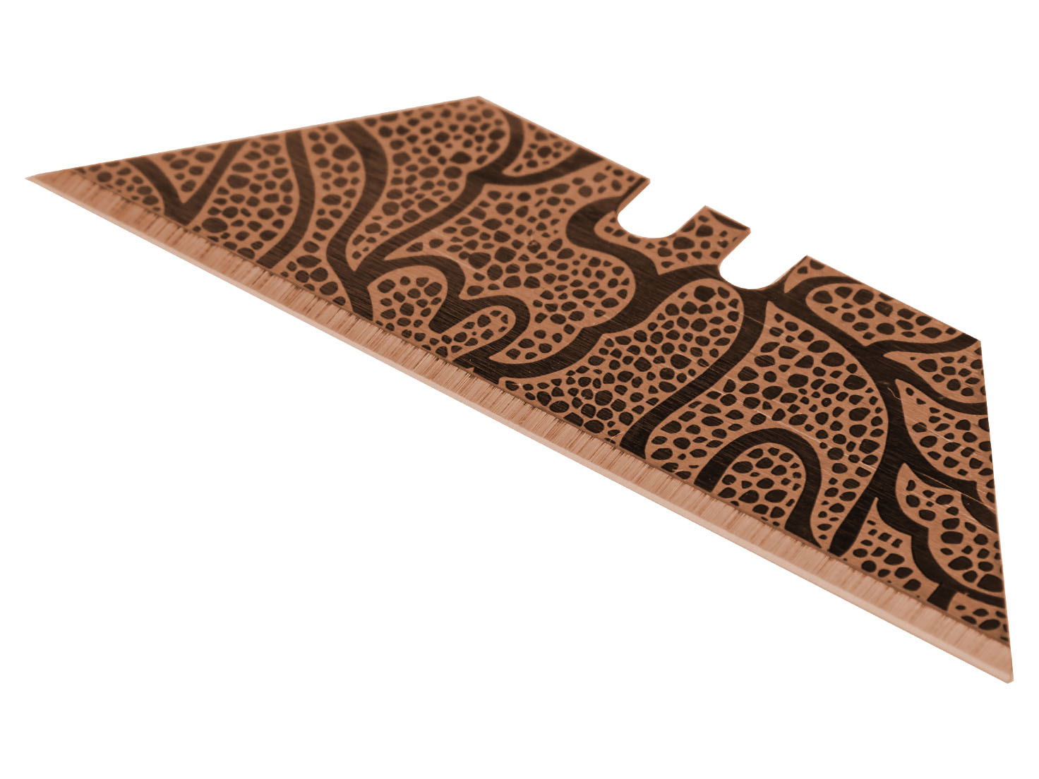 NDZ Copper Laser Engraved Utility Knife Blade Custom Design
